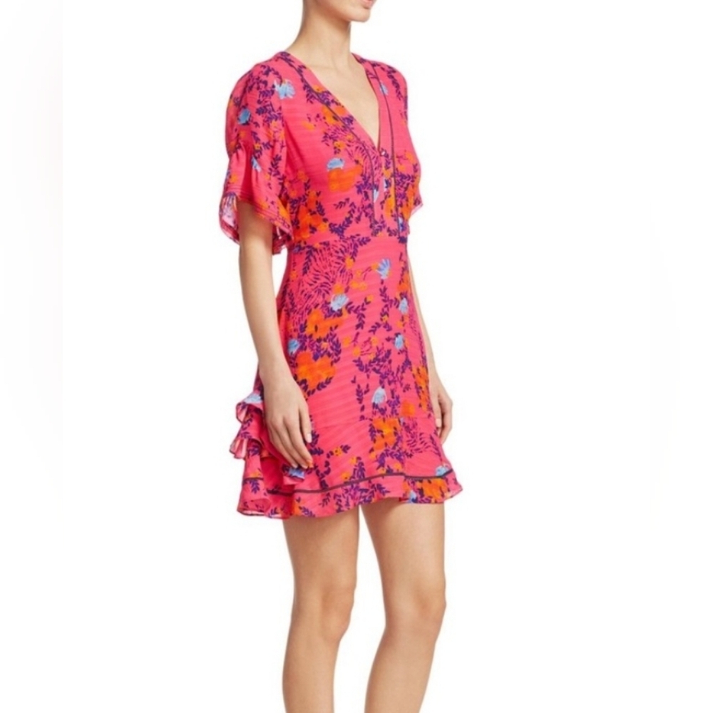 Tanya Taylor Kayla Falling Floral Dress. Silk. Size 8